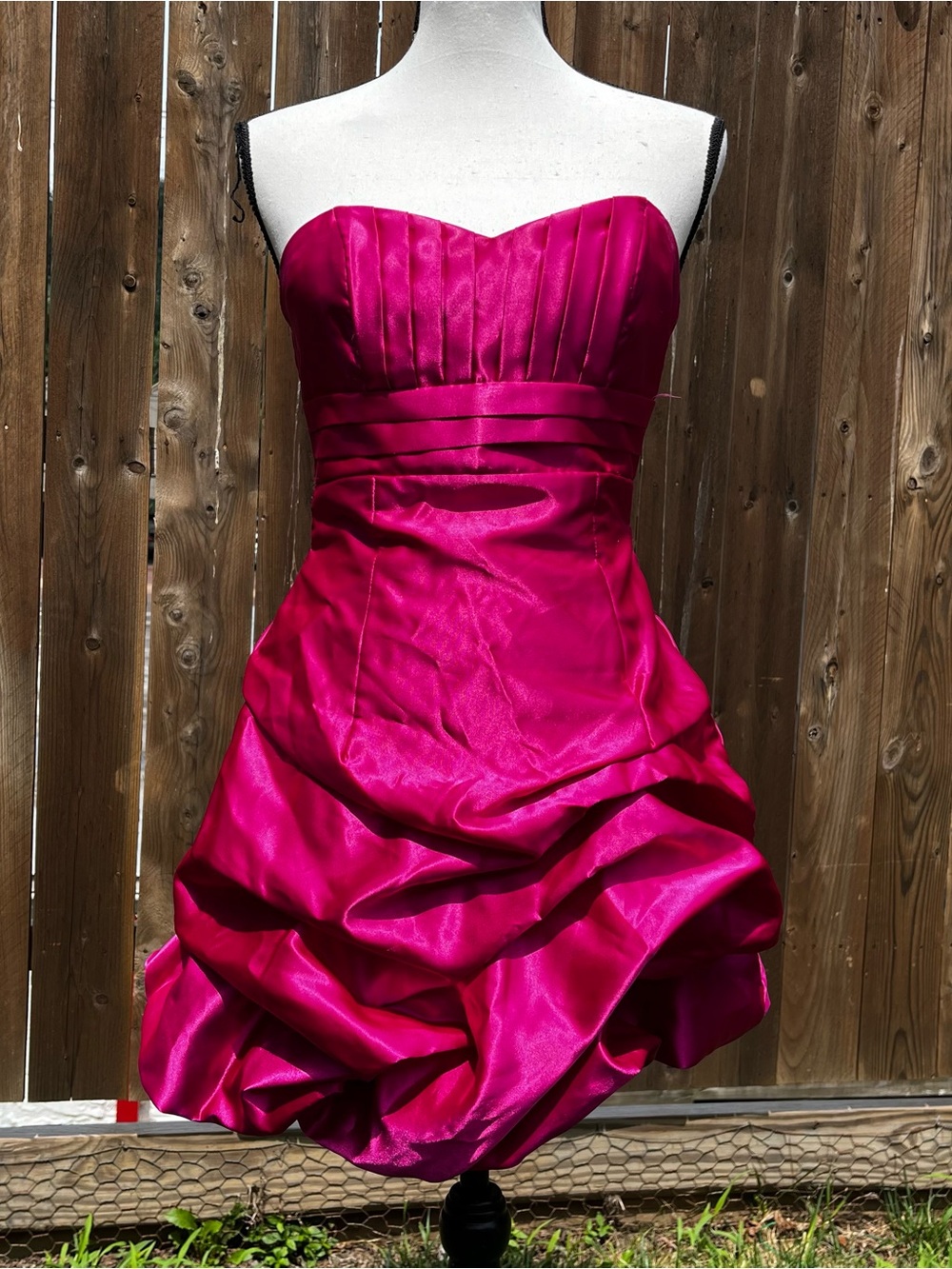 Y2K Jessica McClintock for Gunne Sax Strapless Fuchsia Party Dress